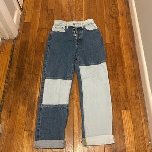 Two-Tone Denim Jeans